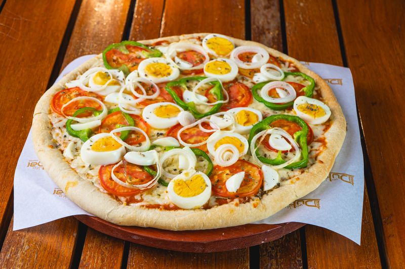Garden Veggie pizza with colorful roasted vegetables
